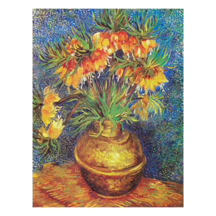 Loopy Impressions Van Gogh Imperial Fritillaries in a Copper Vase